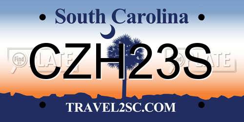 CZH23S South Carolina License Plate