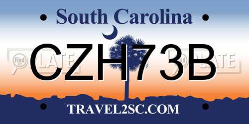 CZH73B South Carolina License Plate