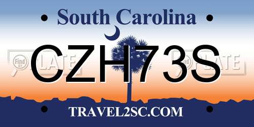 CZH73S South Carolina License Plate