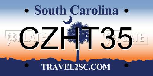 CZHT35 South Carolina License Plate