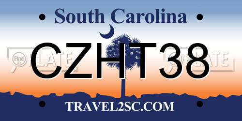 CZHT38 South Carolina License Plate