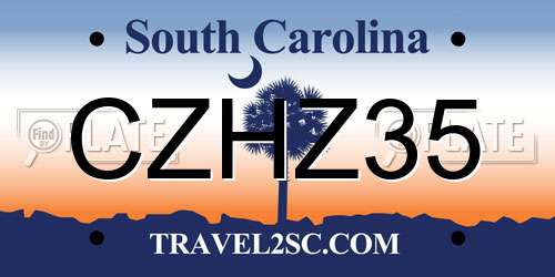 CZHZ35 South Carolina License Plate