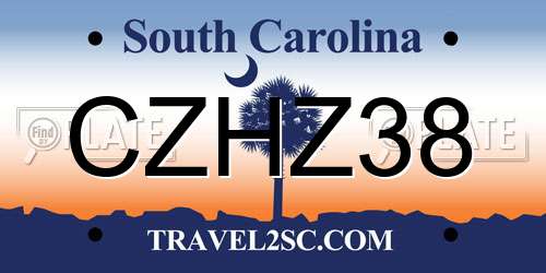 CZHZ38 South Carolina License Plate