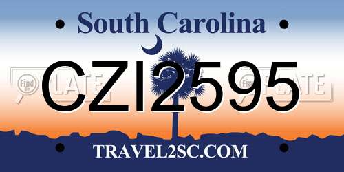 CZI2595 South Carolina License Plate