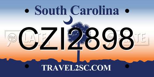 CZI2898 South Carolina License Plate