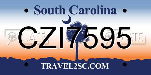 CZI7595 South Carolina License Plate