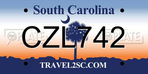 CZL742 South Carolina License Plate