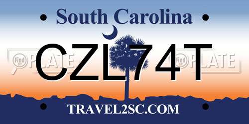 CZL74T South Carolina License Plate