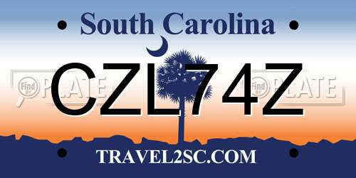 CZL74Z South Carolina License Plate