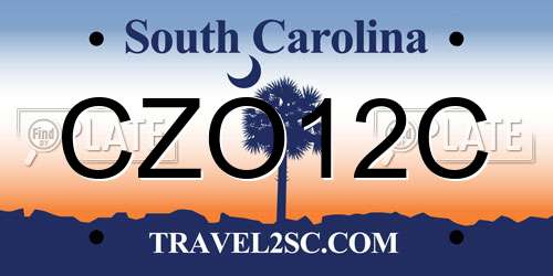 CZO12C South Carolina License Plate