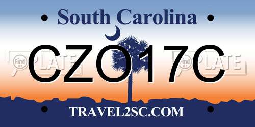 CZO17C South Carolina License Plate