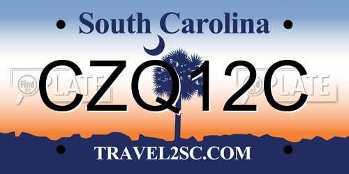 CZQ12C South Carolina License Plate