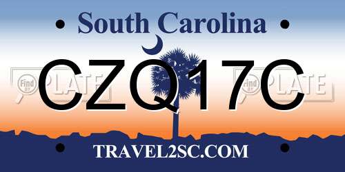CZQ17C South Carolina License Plate