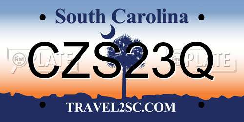 CZS23Q South Carolina License Plate