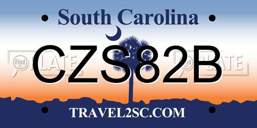 CZS82B South Carolina License Plate
