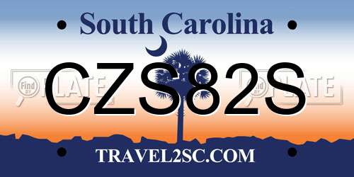 CZS82S South Carolina License Plate
