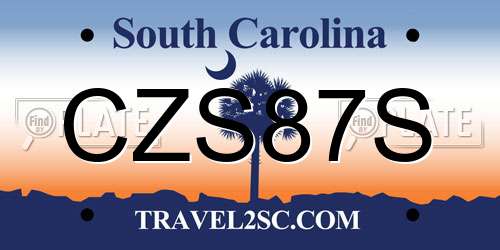 CZS87S South Carolina License Plate