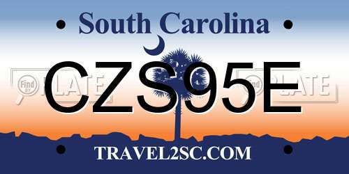 CZS95E South Carolina License Plate