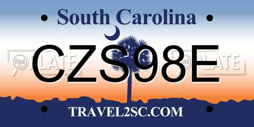 CZS98E South Carolina License Plate