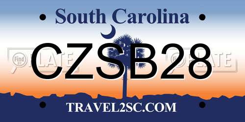 CZSB28 South Carolina License Plate
