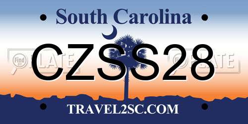 CZSS28 South Carolina License Plate