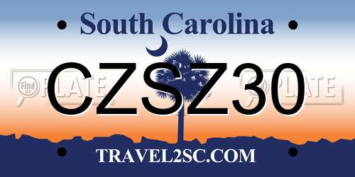 CZSZ30 South Carolina License Plate