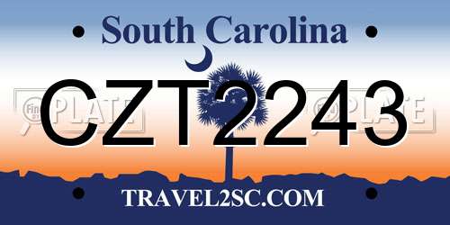 CZT2243 South Carolina License Plate