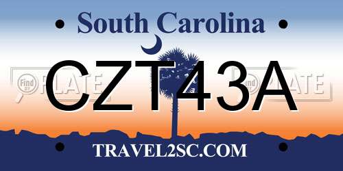 CZT43A South Carolina License Plate