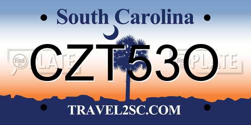 CZT53O South Carolina License Plate