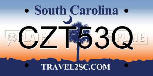 CZT53Q South Carolina License Plate
