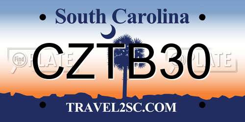 CZTB30 South Carolina License Plate