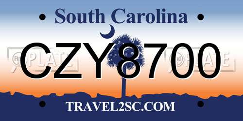 CZY8700 South Carolina License Plate