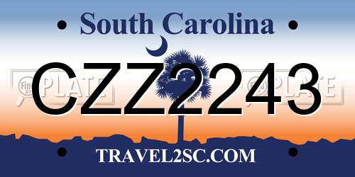 CZZ2243 South Carolina License Plate