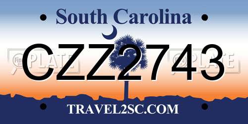 CZZ2743 South Carolina License Plate