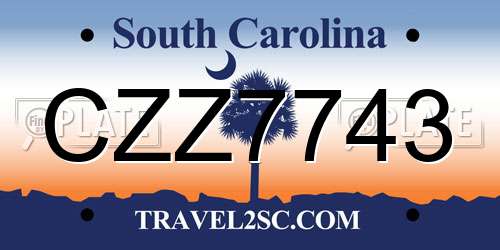 CZZ7743 South Carolina License Plate