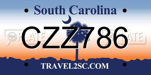 CZZ786 South Carolina License Plate