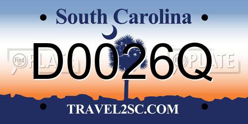D0026Q South Carolina License Plate