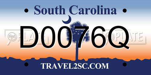 D0076Q South Carolina License Plate