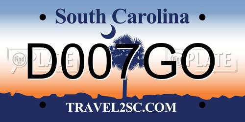 D007GO South Carolina License Plate