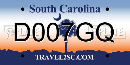 D007GQ South Carolina License Plate