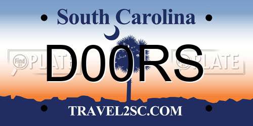D00RS South Carolina License Plate