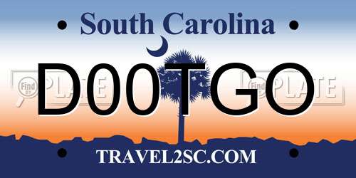 D00TGO South Carolina License Plate