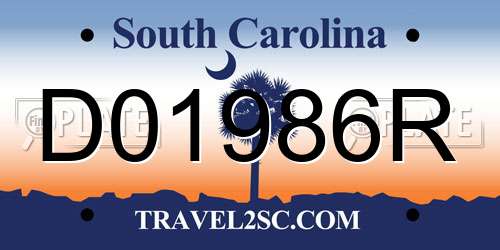 D01986R South Carolina License Plate