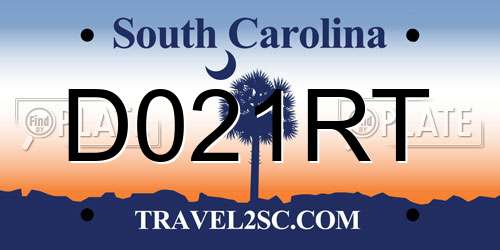 D021RT South Carolina License Plate