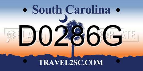 D0286G South Carolina License Plate