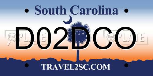 D02DCO South Carolina License Plate