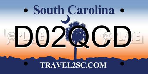 D02QCD South Carolina License Plate