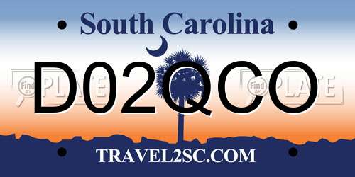 D02QCO South Carolina License Plate