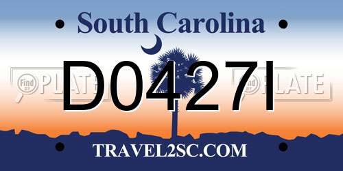D0427I South Carolina License Plate