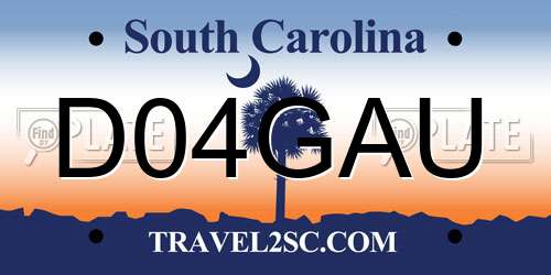 D04GAU South Carolina License Plate